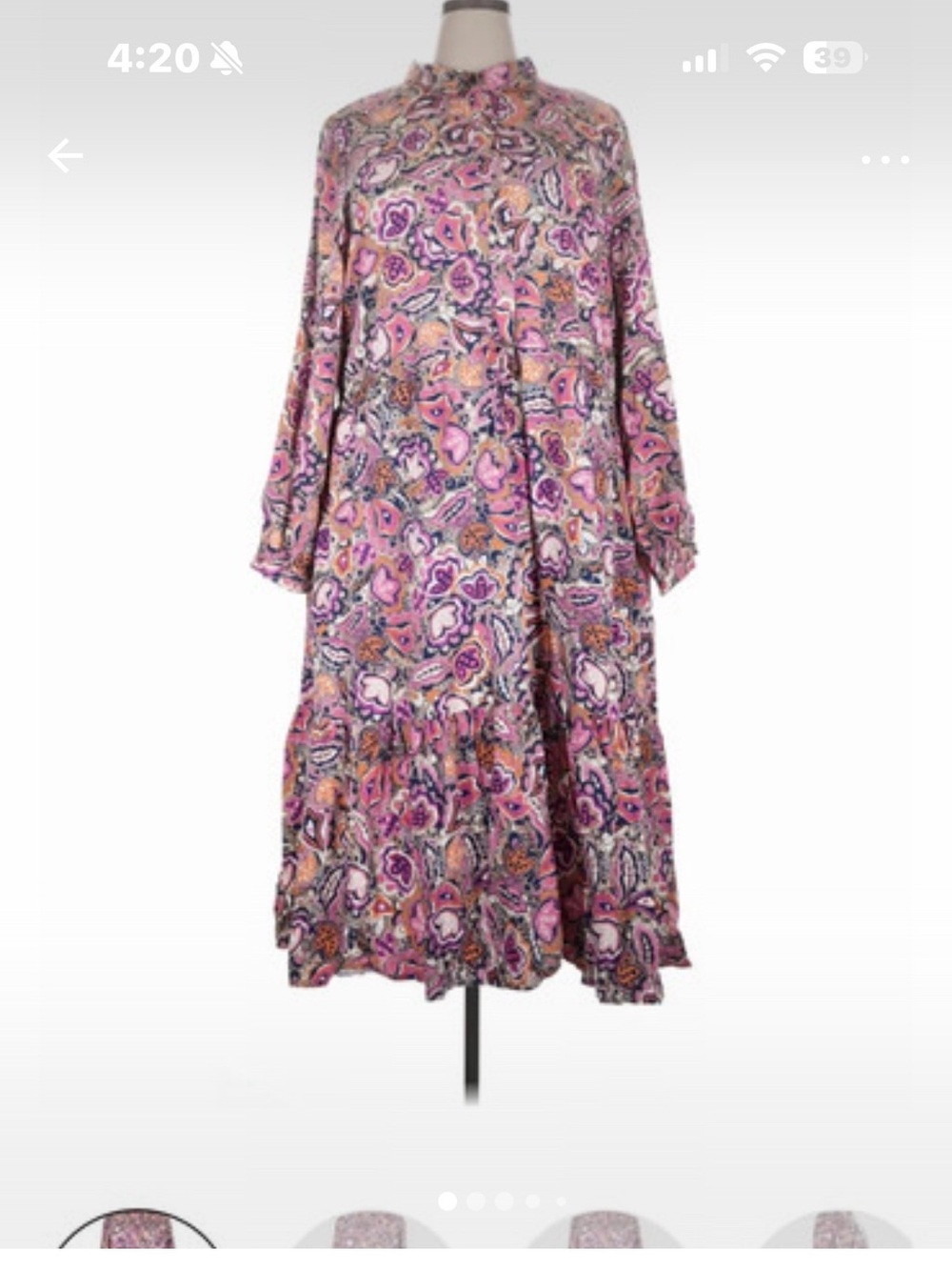 Pink Paisley Tiered Maxi Dress with pockets